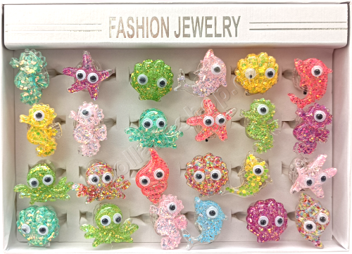 Ring svítící prstýnek Ocean bez cukrovinky 24ks v bal.