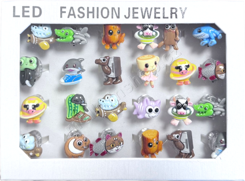 Ring svítící Trendy bez cukrovinky 24ks v bal. prstýnek v kazetě