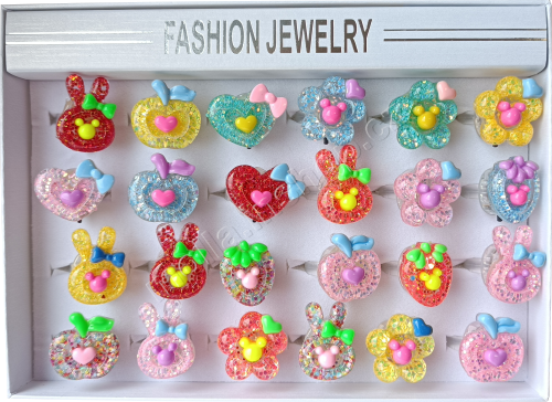 Ring svítící prstýnek MIX 2  ovoce bez cukrovinky 24ks v bal.