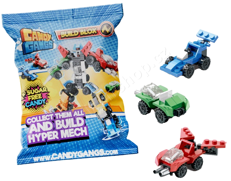 Build Blox Hyper Mech s cukrovinkou 1g/18ks Candy Gangs Skládací kostky