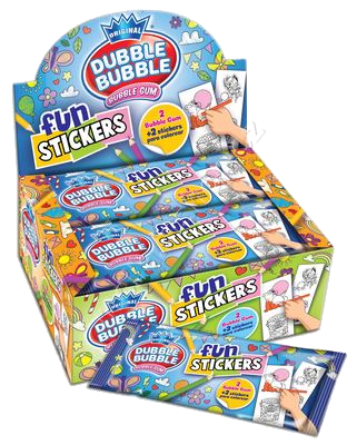 Žvýkačky Fun Sticker 8g/24ks  s nálepkami  Dubble Bubble