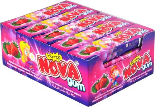 Žvýkačka NOVA jahoda 18g/20ks Bubble gum