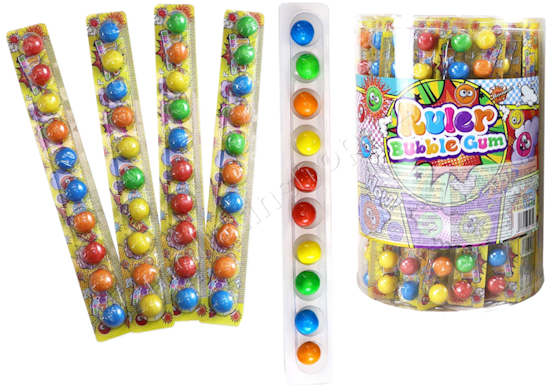 Žvýkačky na liště 25g/45ks dóza Ruler bubble gum