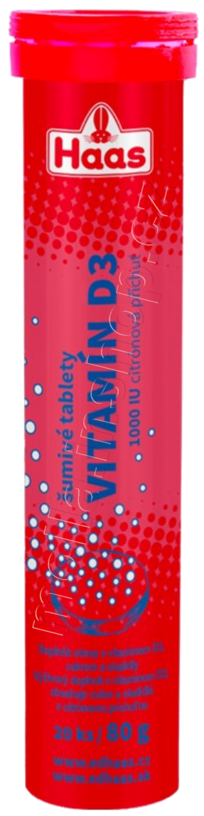 HAAS Šumivé tablety D3 vit. 80g/12ks