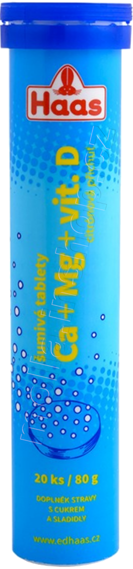 HAAS Šumivé tablety Ca+Mg+vit.D 80g/12ks