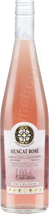 Long Muscat  0,75l/12ks růžové polosladké víno Moldavsko