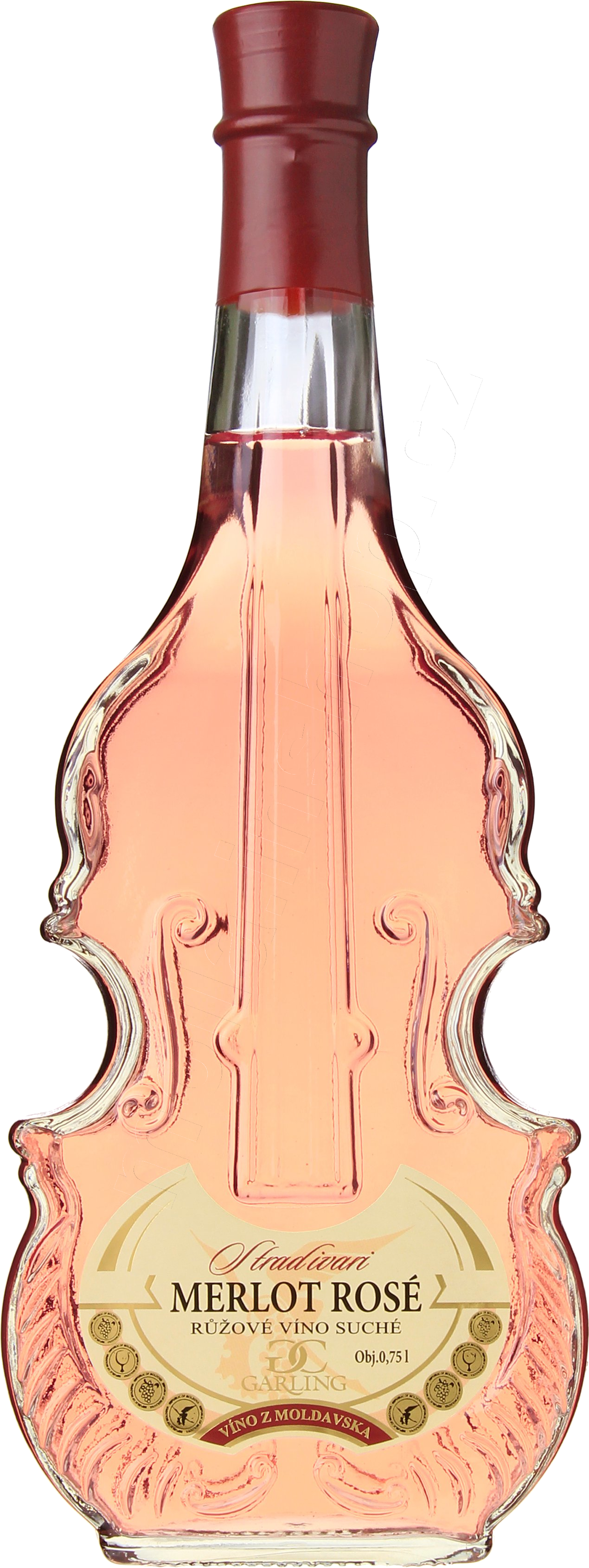 Stradivari Merlot Rosé 0,75l/12ks růžové suché víno housle Moldavsko