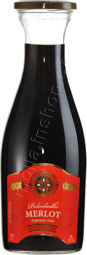 Twist Merlot 1 l/6ks červené polosladké víno Moldavsko
