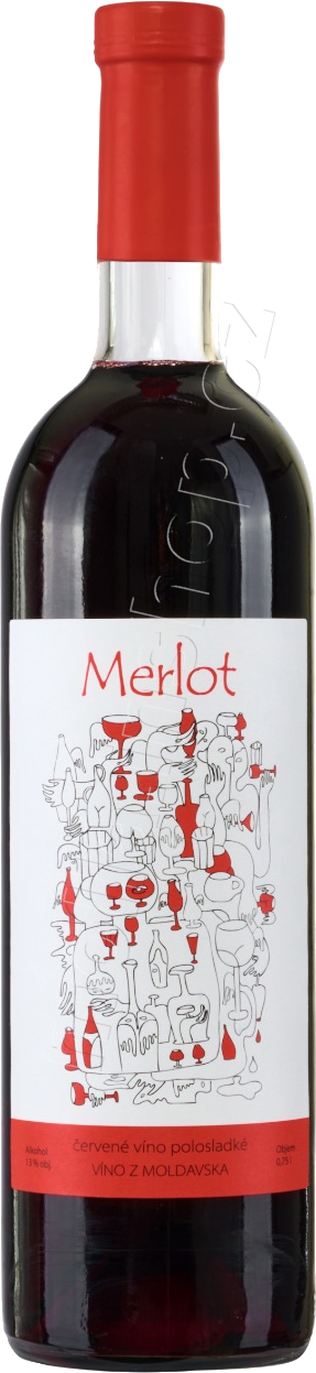 Merlot - Art 0,75l/6ks červené víno polosladké
