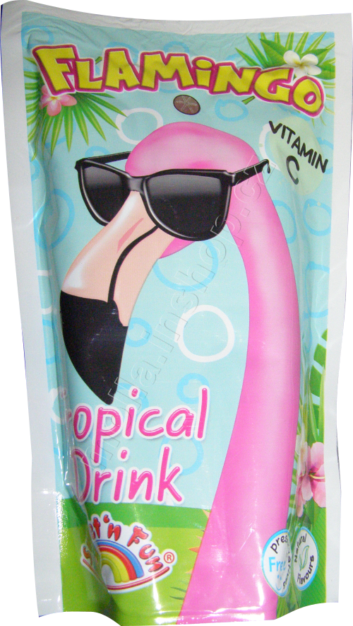 Pitíčko Lama s brčkem Sweet Fun Drink 0,2l/30ks    (flamingo)