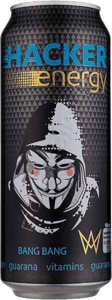 Hacker BLUE RAZZ 0,5l/24ks /modrý/   plech energy