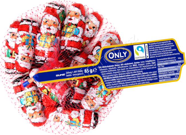 Mikuláš/santa síťka 85g/24ks ONLY vánoce