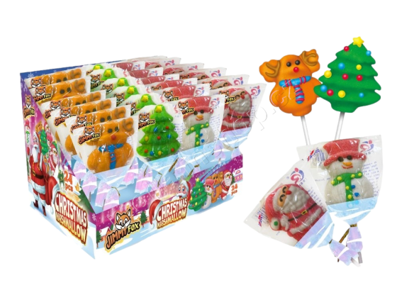 JF Christmas Marshmallow Lollipop 35g/24ks lízátko Jimmy Fox