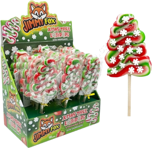 JF X-mas Tree Snowflakes 50g/18ks lízátko stromeček vločky Jimmy Fox