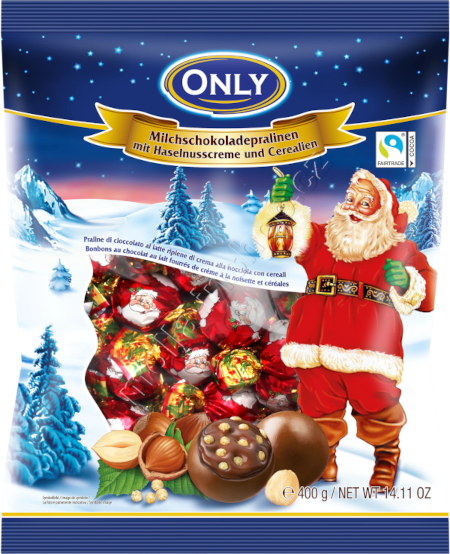 Vánoční pralinky sáček 400g/12ks ONLY s oř.krémem  vánoce