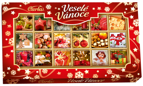VH344 Veselé vánoce  krabička 90g/10ks Carla