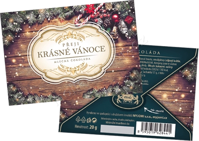 Vánoce 01 mléčná obálka 20g/15ks smrčí Carla