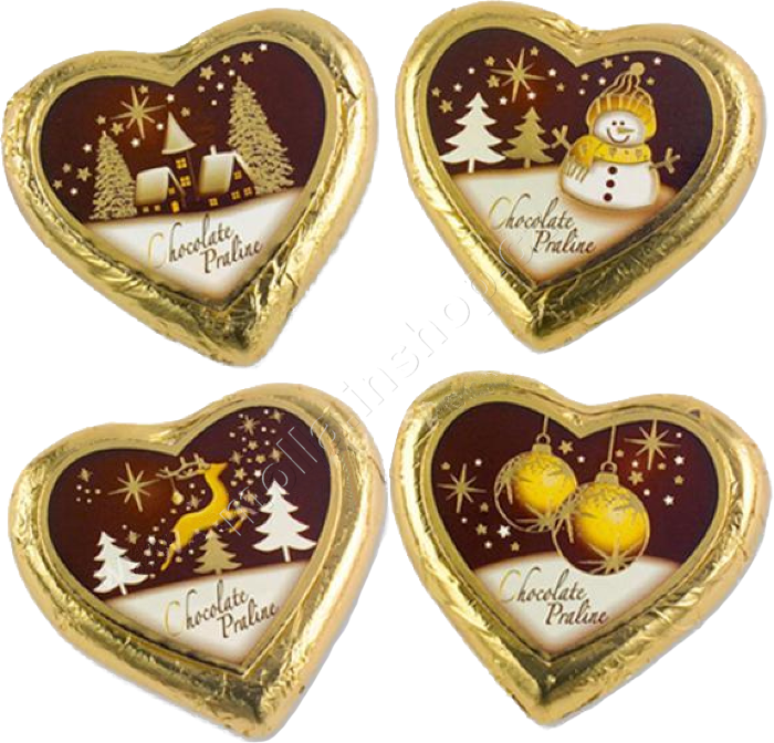 Ván. nug. srdíčko Hnědý mix 24g/40ks Vánoce