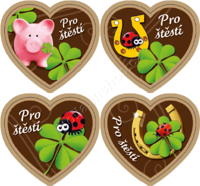 Ván. nug. srdíčko Pro štěstí 24g/40ks Vánoce