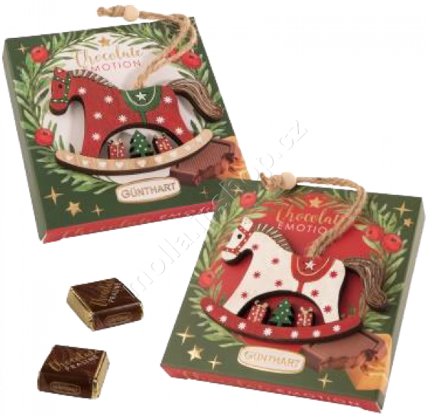 Čokodárek Koník 38g/10ks dřevěná ozdoba Vánoce