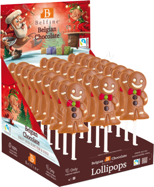 Čoko lízátko Pan Perníček 25g/24ks Vánoce