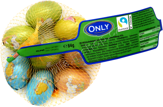 Síťka Velká vajíčka  84g/26ks ONLY  oříškový krém