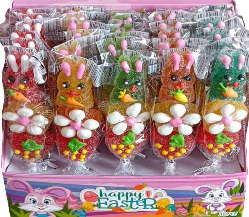 Velikon.lízátka Jelly Big 50g/30ks Happy Easter