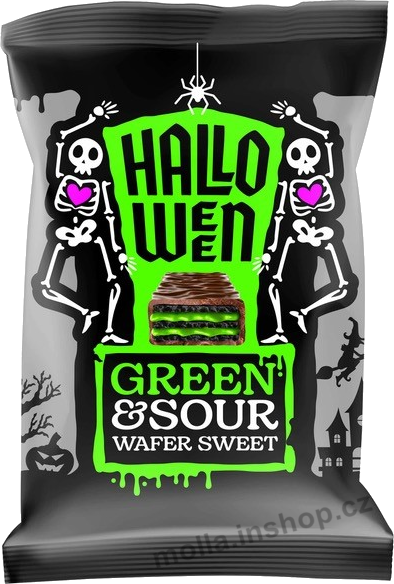 Halloween green sour 500g/1ks oplatky  doza 40ks