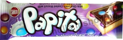 Papita mléko+lentilky 33g/24ks fialová