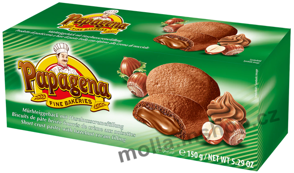 Papagena plněná oříšková 150g/18ks
