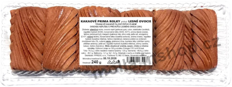 PR Kakao lesní ovoce 240g/20ks Prima rolky