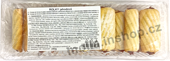 Rolky Jahodové 240g/15ks