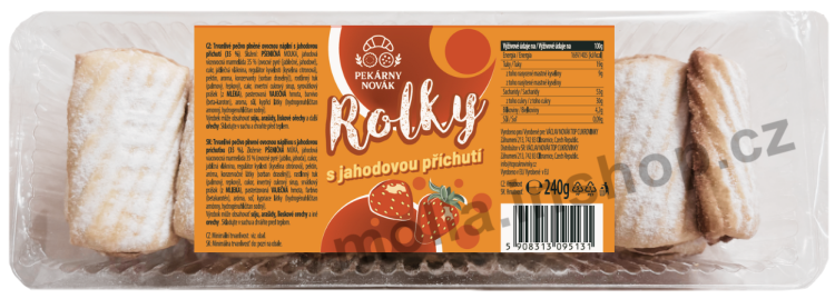 Rolky Jahodové 240g/15ks