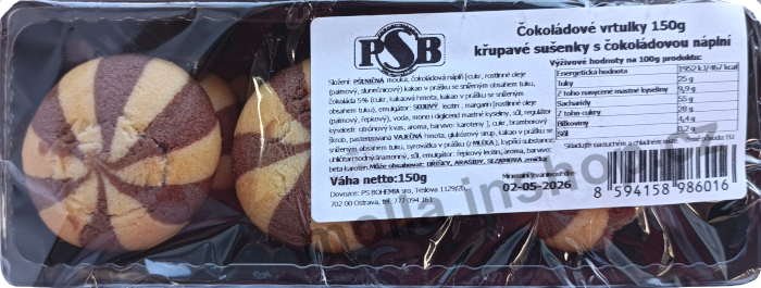 PSB Čokoládové vrtulky 150g/21ks 