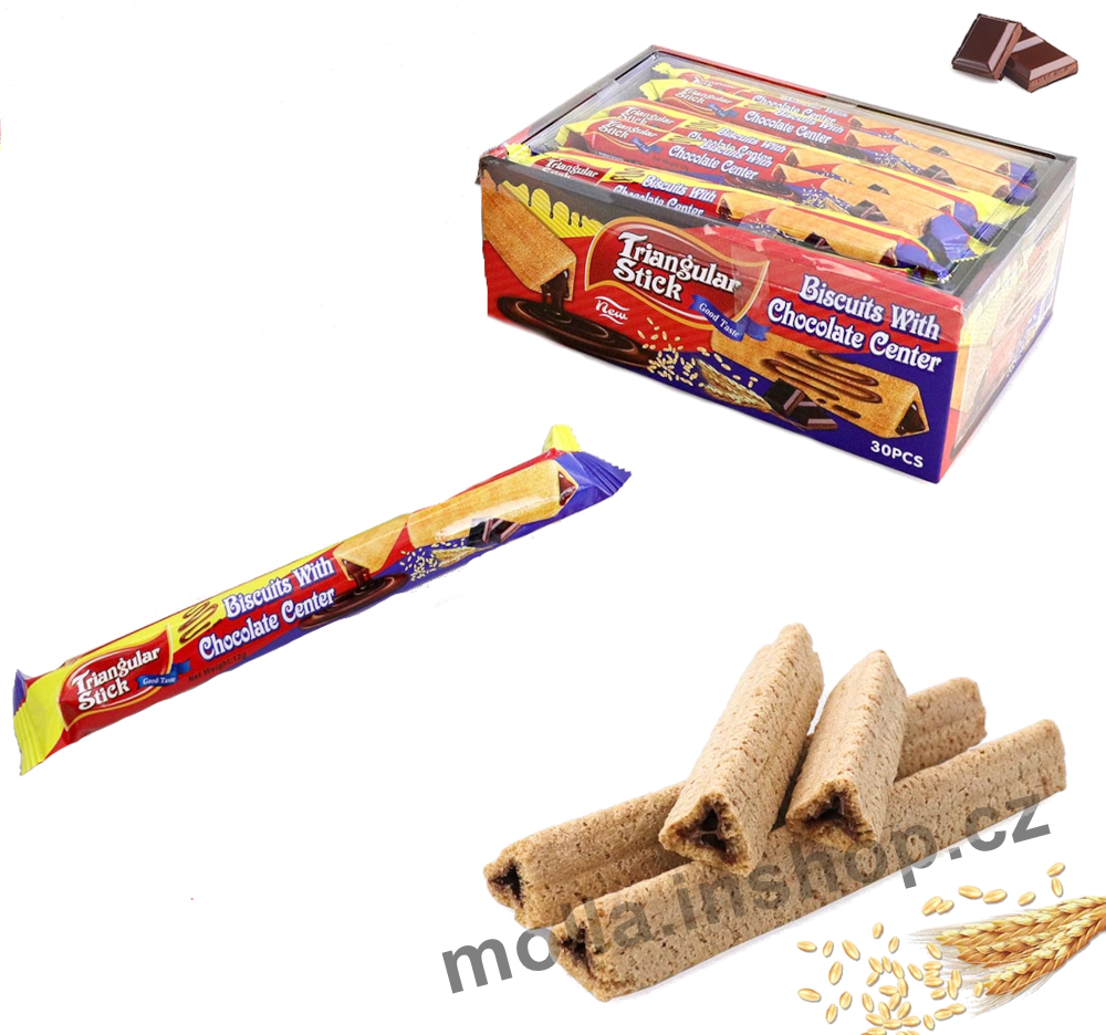 Triangular Stick Biscuit 12g/30ks With Chocolate 