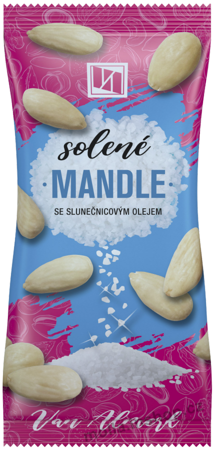 Mandle pražené solené  60g/12ks ArR Alika Van Almerk