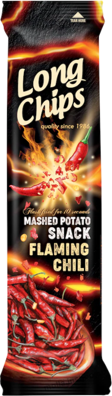 Long Chips Ohnivé Chilli 75g/20ks  Bramborový snack