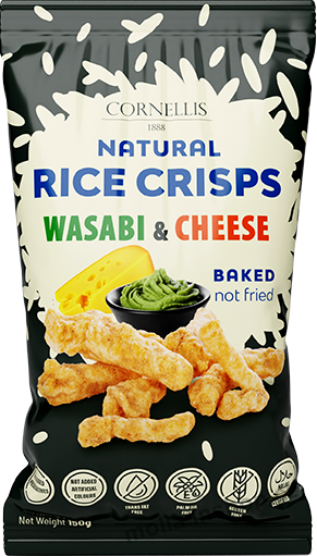Rice crisps Wasabi cheese 150g/12ks Rýžový snack Cornellis