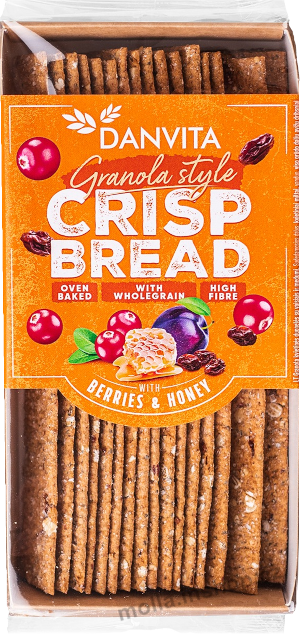 Danvita Granola med 130g/18ks pšeničné plátky s ovocem a medem