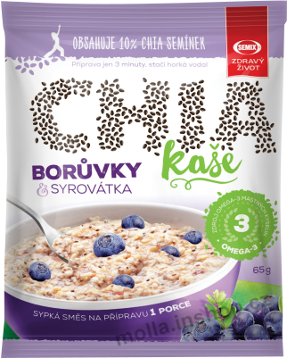 Chia kaše ovesná s borůvkou 65g/22ks