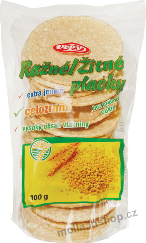 Žitné placky celozrnné 100g/21ks  VEPY