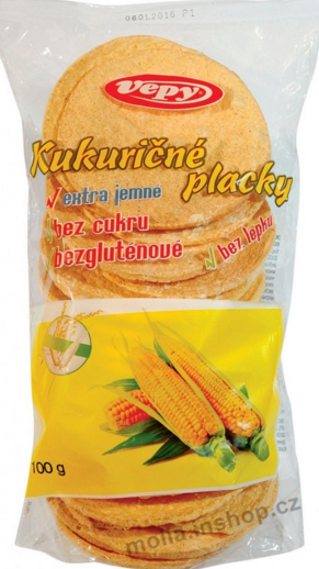 Kukuřičné placky 100g/21ks bez lepku VEPY