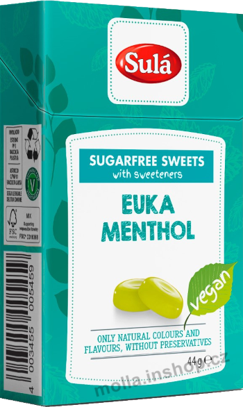 SULÁ krab.  Mentol 44g/14ks bez cukru