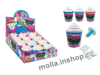 Lízátko Cupcake lollipop+sour powder 30g/12ks  Jimmy Fox