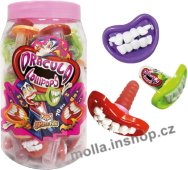 Lízátko Drákula zuby JF 4,5g/70ks dóza Dracula lollipops