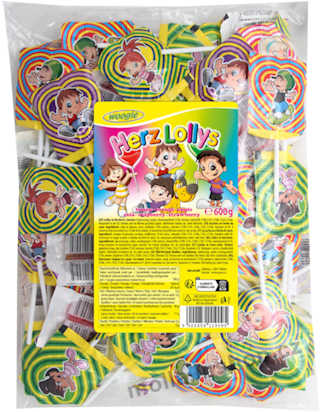 Lízátko Woogie srdíčka sáček 600g (cca 86ks) (Flintstones)