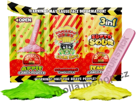 Lízátko lipo - Nuclear strike 18g/24ks 3v1 kyselý prášek