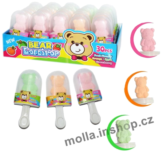 Lízátko Bear lipo 8g/30ks Medvídek dextrose