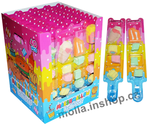 Líz. Marshmallow Food 14g/40ks Lollipop Občerstvení