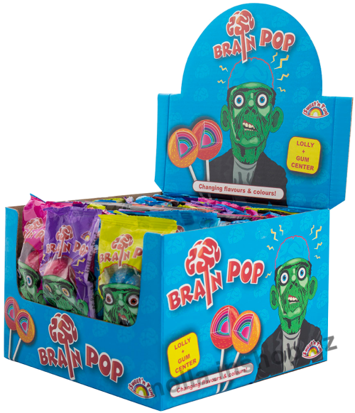 Lízátko Mozek 16g/50ks  5ti barevné Brain pop